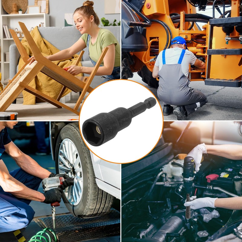 sourcing map Magnetic Nut Driver 19mm Hex Drive Socket CR-V