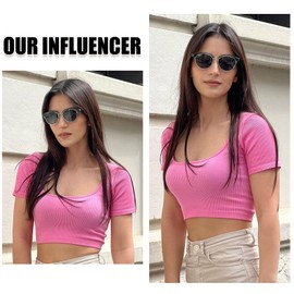 DUCO Retro Polarized Sunglasses for Women Semi Rimless Sun Glasses for Small Face Vintage Half Frame Shades 1221