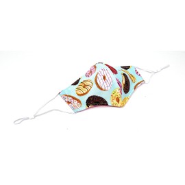 IUPTOWN CHIC 100% Cotton Cloth Face Covering for Women Men-Durable- Breathable-3 Layers Fabric-Reusable-Washable - Outdoor - MADE IN USA - 1 pc - Tossed Donuts