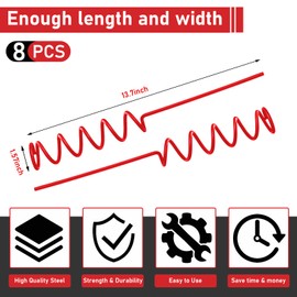 Dunzy 8 Pcs Spiral Fishing Rod Holders Heavy Duty 1.57 Inch Diameter Metal Bank Pole Stand Spiral Rod Holder Insert Ground Rest Stand for Fishing on Lakes and Streams (Red)