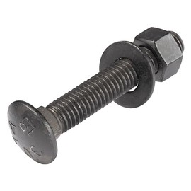 1/2 in. x 3 in. Black Carriage Bolt Kit Includes 12 Bolts, 12 Washers, and 12 Nuts, Ceramic Black Ruspert Coated for Exterior Use - 2X Rust Resistance of Galvanized by Makers Bolt