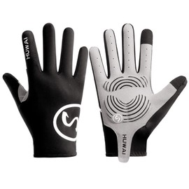 SUJAYU Padded Full Finger Cycling Gloves Mountain Bike Gloves, Breathable MTB Glove Racing Glove for Men Women (Black, X-Large)