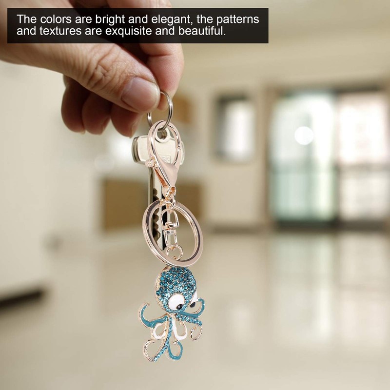 2 pieces metal key ring, octopus shaped keychain, cute keyring