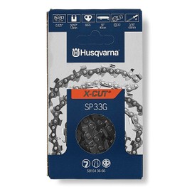 Husqvarna X-Cut SP33G 16 Inch Chainsaw Chain, .325" Pitch, .050" Gauge, 66 Drive Links, Pre-Stretched Chainsaw Blade Replacement with Superior Lubrication and Low Kickback, Gray