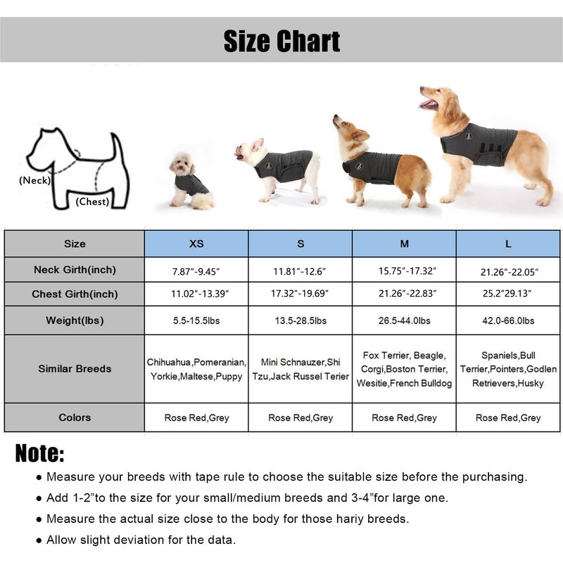 Dog Anxiety Relief Coat,Lightweight Wrap Anxiety Jacket Shirt for Anxious