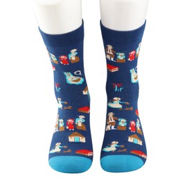 CMNIM House On Prairie Book Socks Laura Fans Gifts Easily Distracted By Prairie Fans Socks 70s Farmhouse Gifts Book Fan Gift (CA/US, Alpha, 32.5 cm, 35.5 cm, Prairie Book Socks)