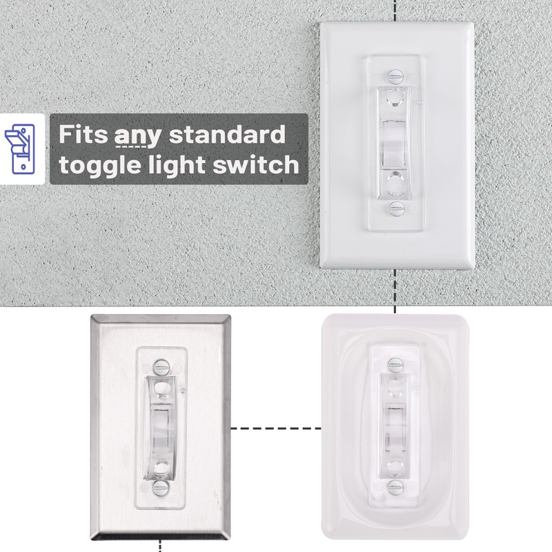 Bates- Light Switch Guard Cover, 12 Pack, Clear, Toggle Switch