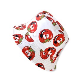 Unisex Reversible Bucket Hat, Tomato, Packable Lightweight, Summer Beach Sun Hat White