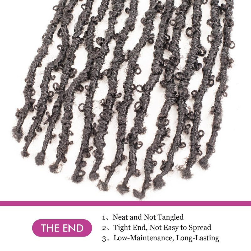 GUOHUI Super Light Butterfly Locs Crochet Hair 14 Inch 6