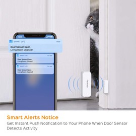 Panamalar Door Window Sensor Wifi Door Alarm System, Detects Opened and Closed Front Back Garage Door, Sends Alerts, Alexa Google Home Compatible, Smart Auto Switch on Lights Accessory