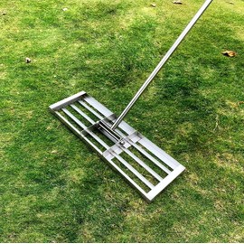 Professional Grade Lawn Leveling Rake – 30"x10" Stainless Steel Head with 78" Adjustable Handle – Heavy-Duty Soil Leveler for Lawn, Garden, and Golf Course Maintenance