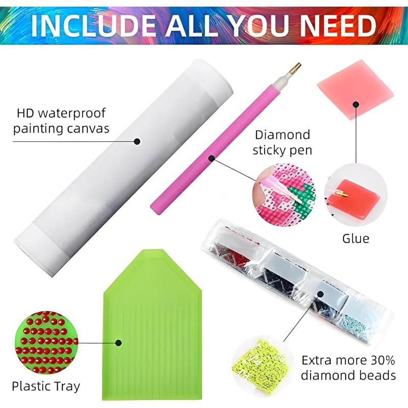 AIBOERL Diamond Painting Kits for Adults - Christmas Candles DIY