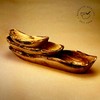 Olive wood bowl, baguette bowl, oblong in natural cut from