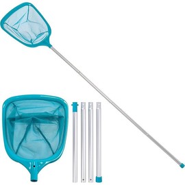 U.S. Pool Supply 11.5 Foot Swimming Pool Leaf Skimmer Net with Telescopic Aluminum Pole, 8 Sections - 6" Deep Ultra Fine Mesh Netting Basket, Remove Finest Debris, Adjustable Length, Clean Spas, Ponds - Size: 6 Foot Standard