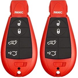 2 New Red Keyless Entry Remote Start Car 5 Button Key Fob Fobik M3N5WY783X IYZ-C01C for Grand Cherokee and Commander
