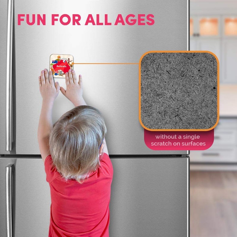 1 x Square MDF Fridge Magnet - Australia Travel Map