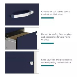 Hirsh Industries LLC Space Solutions 18"D 2 Drawer Vertical Metal File Cabinet with Legs- White/Navy