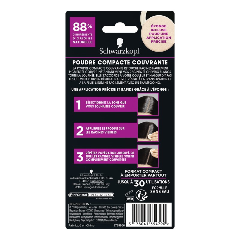 Schwarzkopf Root Repair Compact Powder for Covering - Includes Sponge