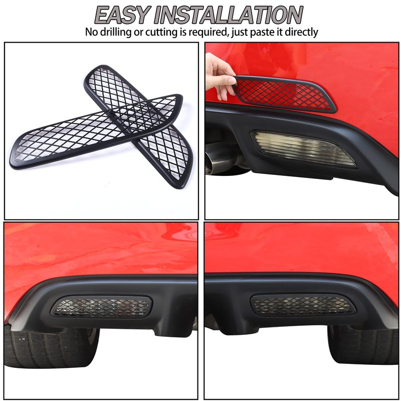 Lcojicep Rear Bumper Reflector Fog Bezel Cover Trim Compatible with