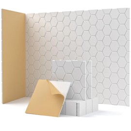 Soundsbay Sound Proof Foam Panels for Walls, Honeycomb Acoustic Panels Self Adhesive, 12 Pack Soundproof Wall Panels, High Density Acoustic Wall Panels for Wall Decorative, Ceiling, Door 12"×12"×0.4"