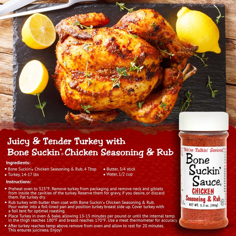 Bone Suckin' Sauce Chicken Seasoning & Rub with Garlic &