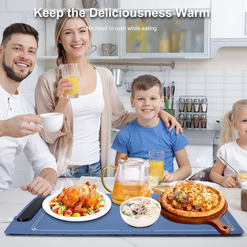 Food Warming Mat - Electric Warming Tray with 4 Temperature