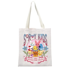 MEIKIUP K-Pop Group Gift K-Pop Group SKZ Tote Bag SKZOO Characters Tote Bag SKZ World Tour Merchandise (CA STRAY TB)