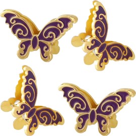 4Pcs Butterfly Metal Paper Clip Book Clips Binder Clips Vintage Bullet Junk Journal Clips Notebook Accessories Decorative Clips for Office Home DIY Use School Stationery Purple