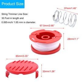 Woopeey CMZST0653 CMZST065 String Trimmer Spool Line 0.065",30Ft Fit for Craftsman Models: CMCST900 CMESTA900 CMESTE920 CMCST98020 CMEST913 CMCST915 CMZST120SC (6-Line Spool + 1 Cap+1 Spring)