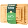 Premium Versatile Bamboo Cutting Board with Built-in Handle Cooking Tool