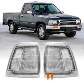 USR 92-95 LN100 PickUp Truck Corner Light – Front Parking Lamps (Left + Right) Pair - Compatible with 1992-1995 Toyota Pick Up 2WD Trucks/US Spec Only All Models (CLEAR LENS LIGHTS with BULBS)