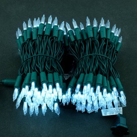 YULETIME Cool White LED Christmas Lights 200 Count 50 ft, Pack of 2 Strands 25 ft 100 Lights UL Certified Commercial Grade String Light Set (Cool White)