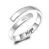 BEILIN Sterling Silver Hope Rings Adjustable Christian Ring Jesus Cross