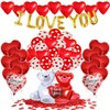 Valentines Day Balloons - 55pcs Valentines Day Decorations Kit Included