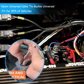 Nylon Universal Cable Tie Buckle, Heavy Duty Self-Locking Nylon Zip Ties with Pin & Button, Multifunctional Cable Tie Buckle,UV Resistant Zipties for Car Daily Auto Fixing (100Pcs)