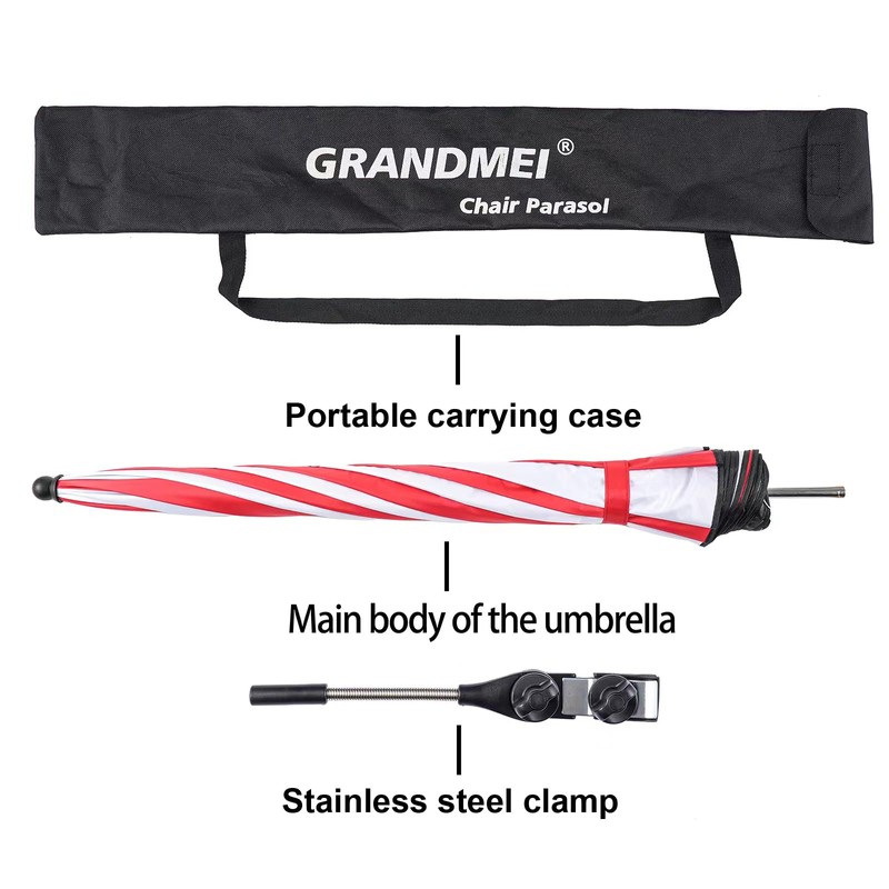 GRANDMEI Chair Umbrella with Clamp,46 inches UPF 50+ Clip on