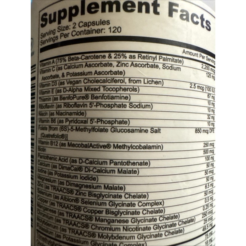 Pure Therapro Rx Methyl Multi Without Iron Methylated Multivitamin Capsules