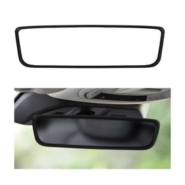 NYTKL Car Rear View Mirror Protector Frame, Silicone Automotive Rearview Mirror Protective Cover, Vehicle Interior Mirrors Edge Guard Decorative Accessories Compatible with Model 3 Y (Black)
