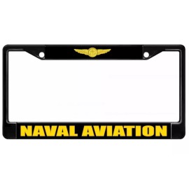 NAVAL AVIATION NAVY USA MADE BLACK LICENSE PLATE FRAME