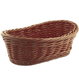 Nagao 01012020 Basket Washable Fruit Basket, Boat Shaped, Brown, 7.9 inches (20 cm)