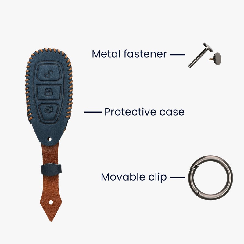 kwmobile Key Cover Compatible with Ford 3 Button Car Key