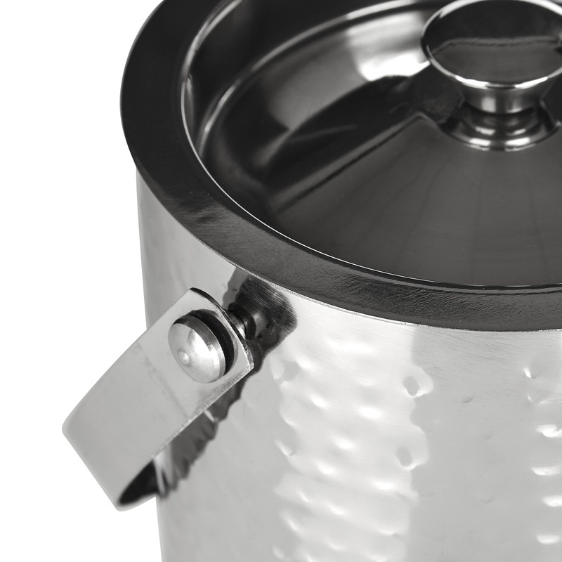 Premier Housewares 508910 Ice Bucket - Hammered Stainless Steel H14