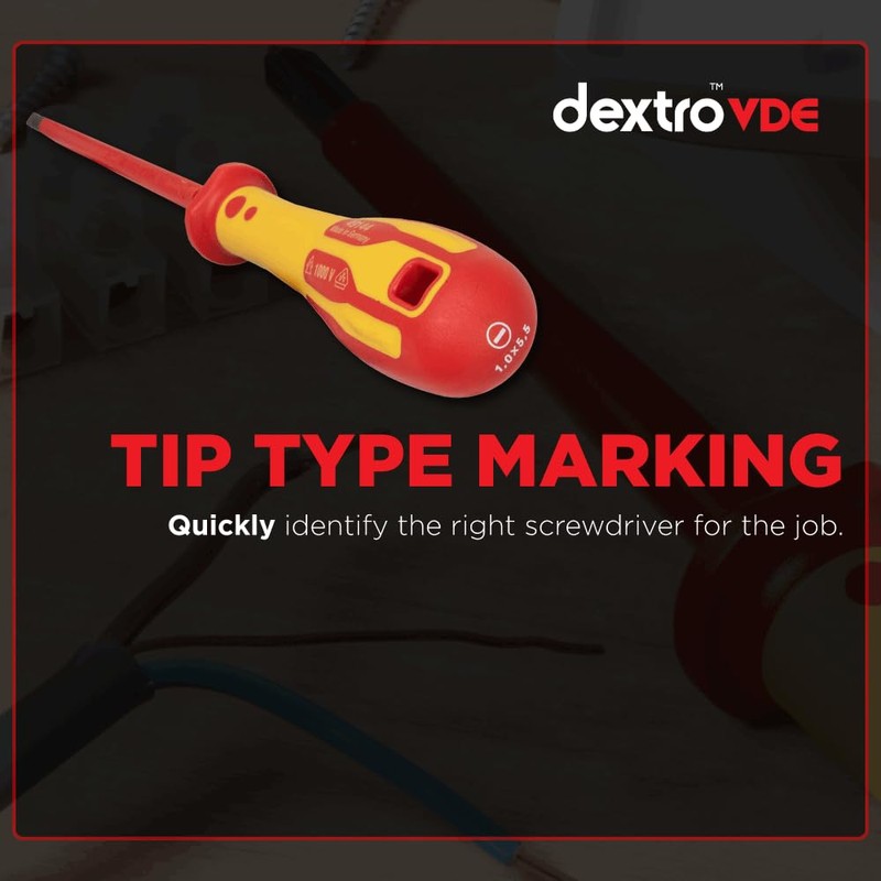 C.K Dextro VDE Slotted Screwdriver 8mm x 175mm, Electricians Insulated