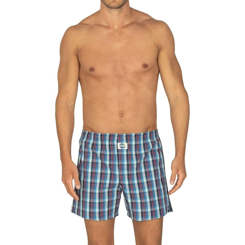 D.E.A.L International Boxershorts Blau & Rot Kariert Größe XXL
