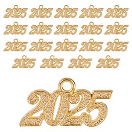 20pcs 2025 Graduation Tassel, Gold 2025 Tassel Charm Senior Sash 2025 Graduation Cap 2025 Pendant Hanging Decorations for Celebration Supplies Hat Jewelry Making