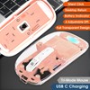 mouse inalámbrico transparente para computadora, mouse Bluetooth recargable, visualización de