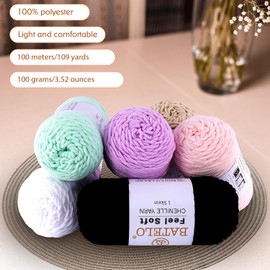 BATELO - Hilo de felpilla de terciopelo para bebé, 4 mm, 100 g/3.52 oz, 100 m/109 yardas, hilo esponjoso para tejer, ganchillo, colgantes, ropa, alfombra (caqui)