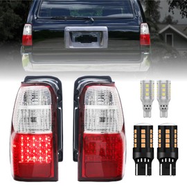 USR 96-02 4Runner LED Tail Light – WITH 4 LED Bulbs UPGRADES – Replacement Tail Lamps Set (Left + Right) Compatible with 1996-2002 Toyota 4 Runner All TRIMS (TRD Style Black/Smoked Lens, Plug & Play)