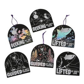 4 1/2" Great North VBS Magic Color Scratch Ornaments - 24 Pieces, Vacation Bible School Supplies