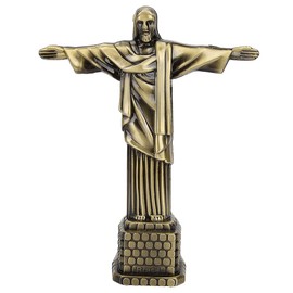 Brazil Christ Statue Model, Exquisite Vintage Style Metal Statue, Desk Decoration, Gift for Home, Office, Christmas Decoration, Metal, for Living Room, Porch, Bedroom, Garden